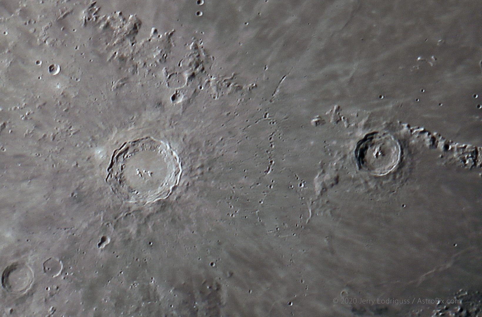 Lunar Craters Copernicus and Eratosthenes.