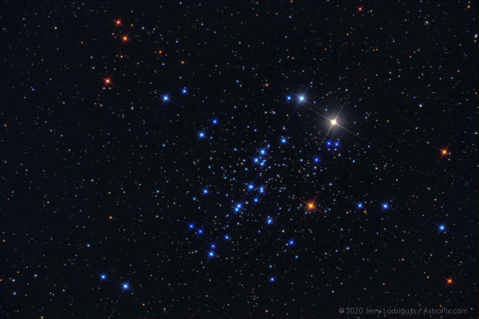 NGC 457, The Owl Cluster in Cassiopeia.