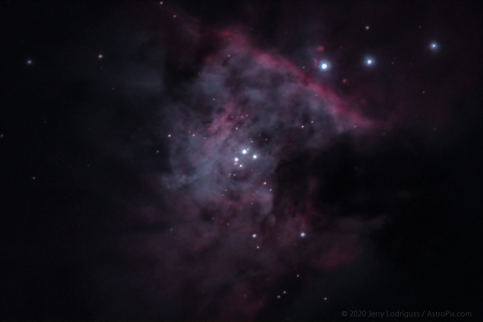 Thera Orionis, The Trapezium multiple star system in the heart of M42, The Orion Nebula.