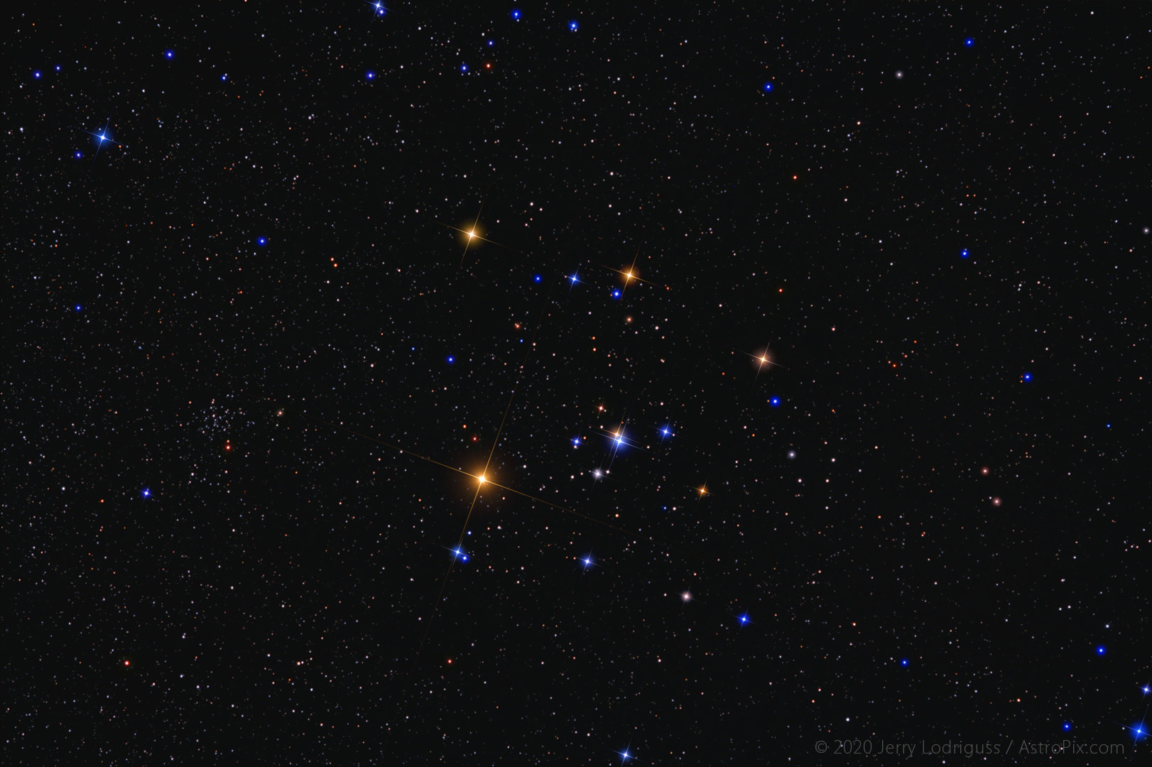 The Hyades open star cluster, Mel 25, is located in the constellation of Taurus.