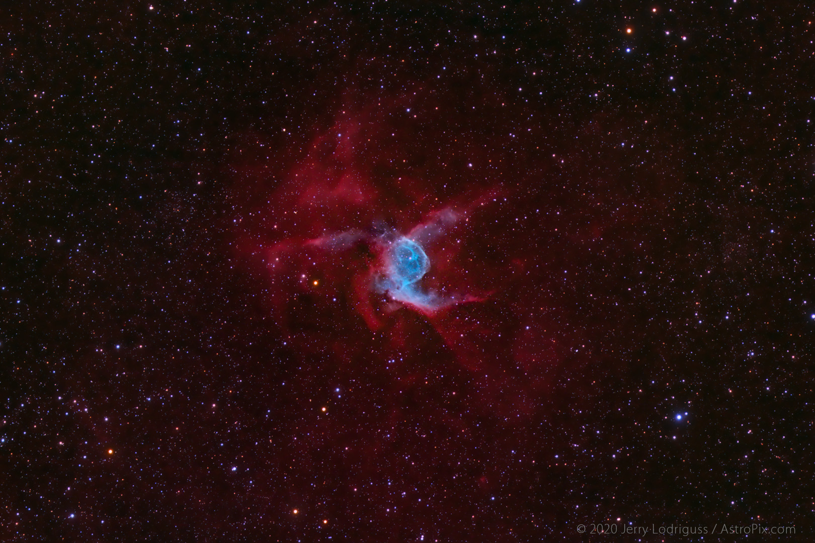 NGC 2359 is Thor's Helmet, a nebula around a Wolf-Rayet star in Canis Major.