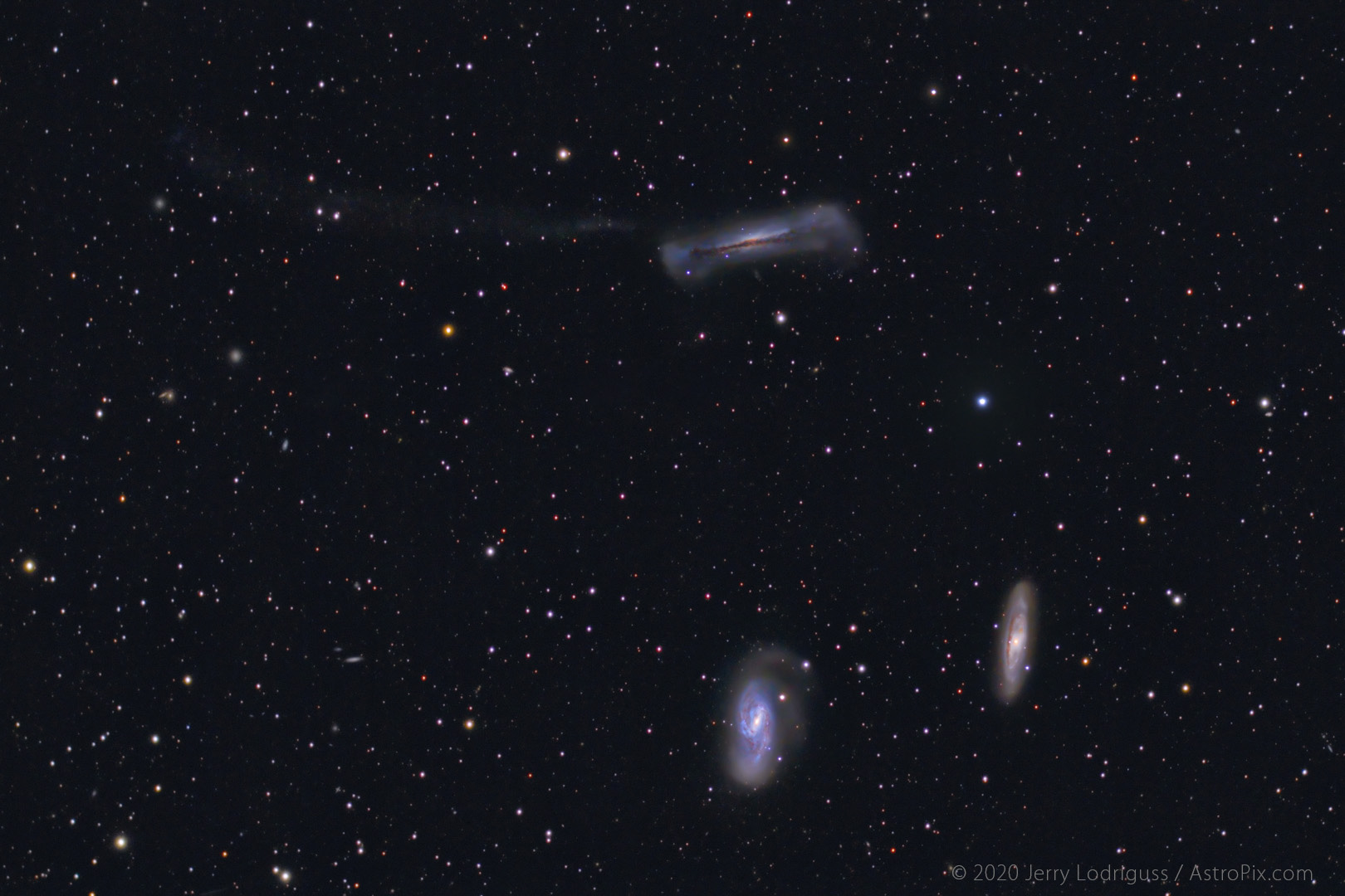 NGC 3628 Tidal Tail with M65 and M66.