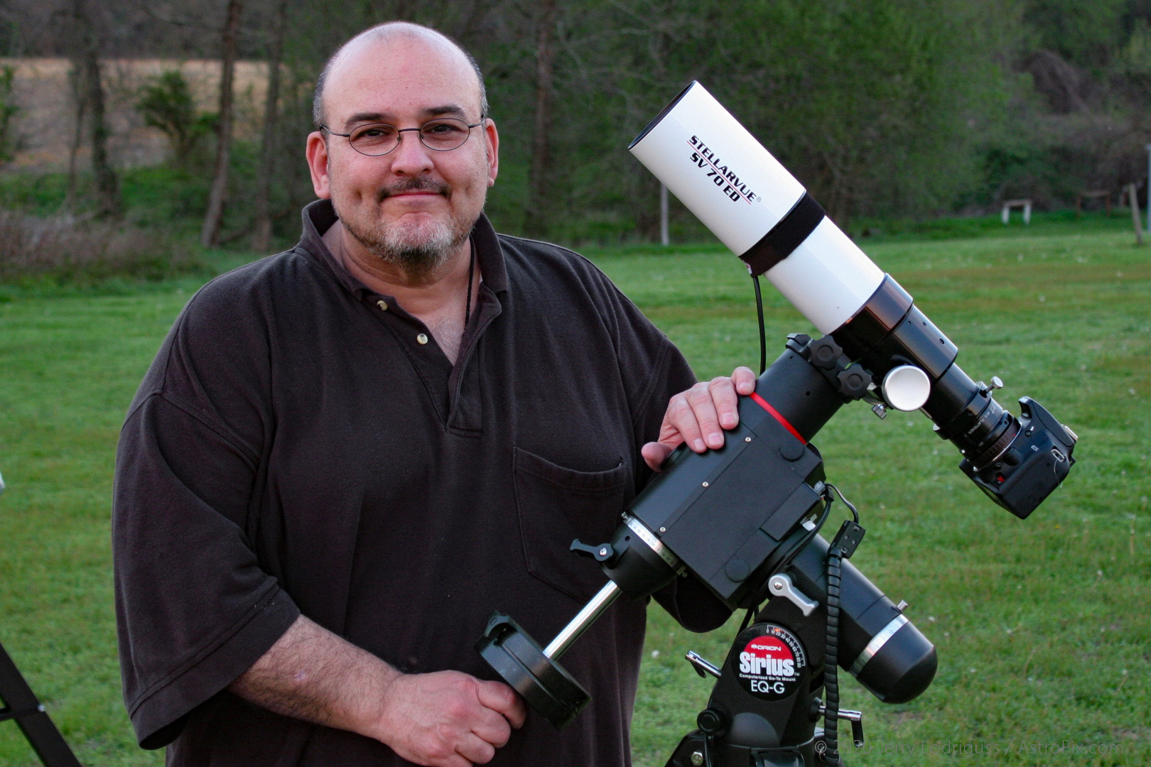 Stellarvue SV70ED, Orion Sirius Mount, Canon 100D DSLR camera. DelMarVa star party, 2009.