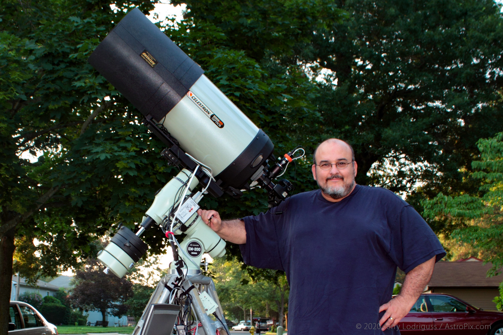 Celestron C11 Edge, Takahashi EM200 mount, Canon T2i DSLR camera. My driveway 2011.