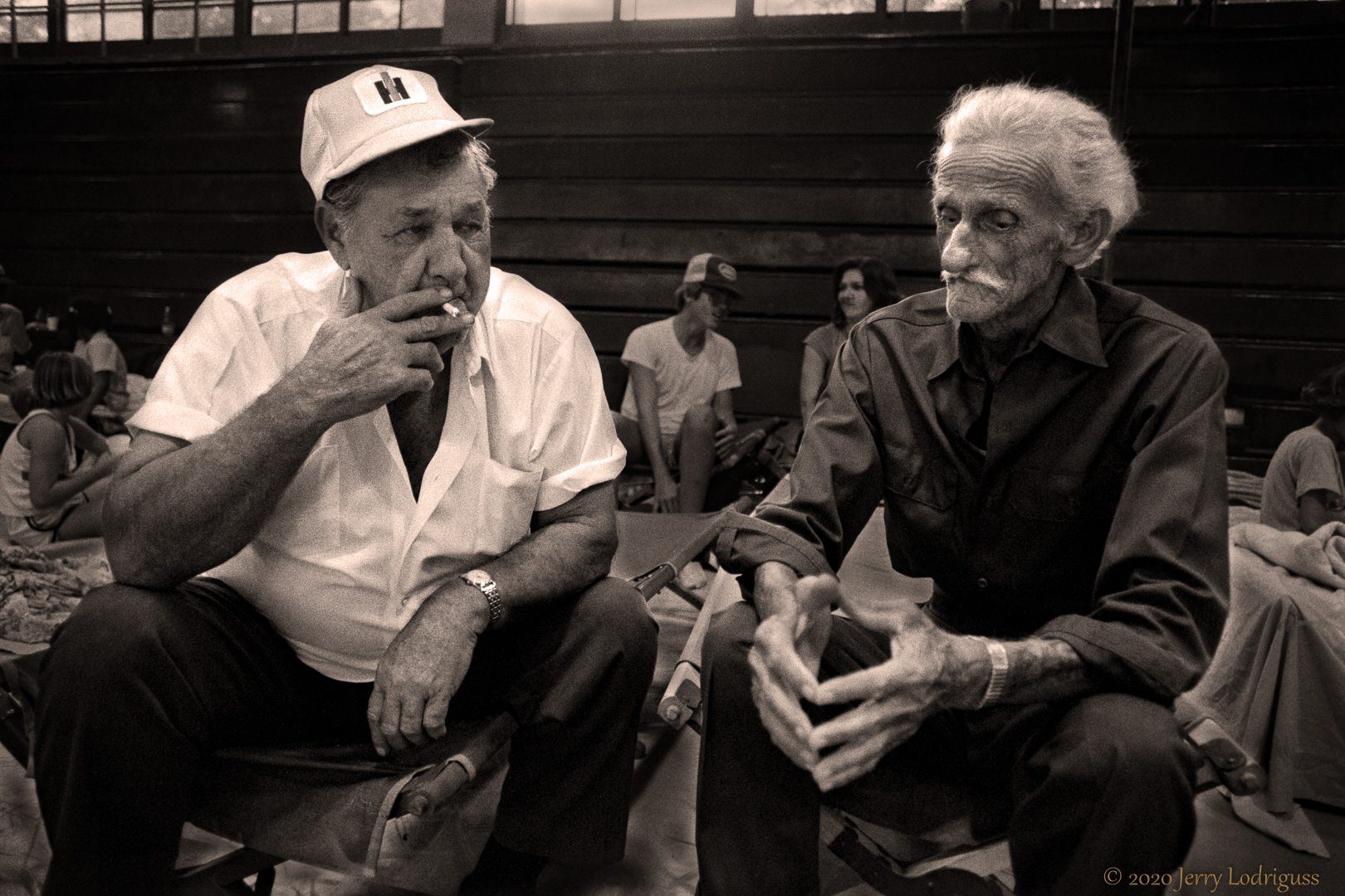 Hurricane evacuees at a storm shelter in Westwego, La.