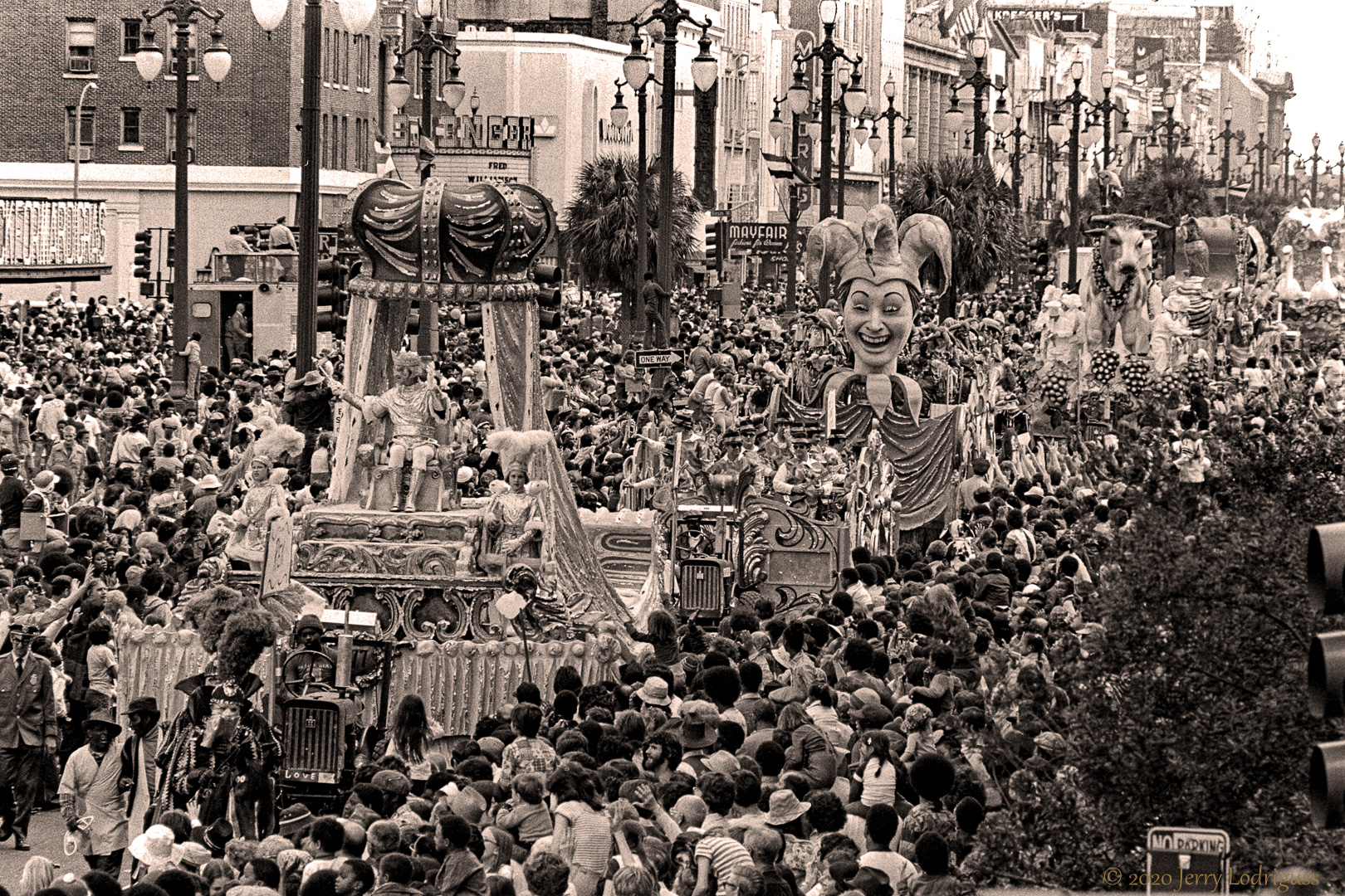 Rex, the King of Carnival, greets his subjects on Canal Street in New Orleans on Mardi Gras day.