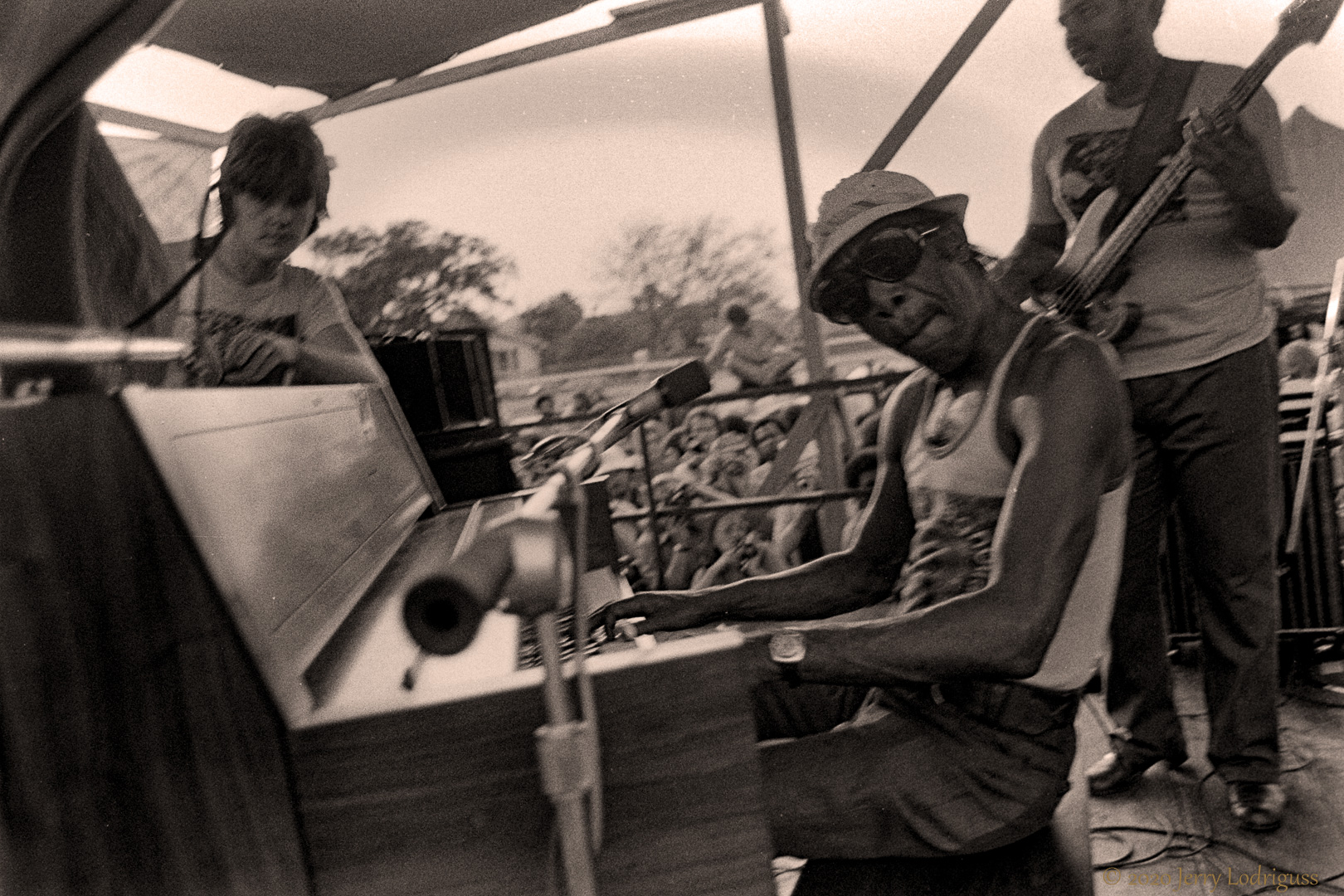 Professor Longhair (Fess), Henry Roeland "Roy" Byrd, closes the Tenth New Orleans Jazz and Heritage Festival in 1979, his last Jazzfest.