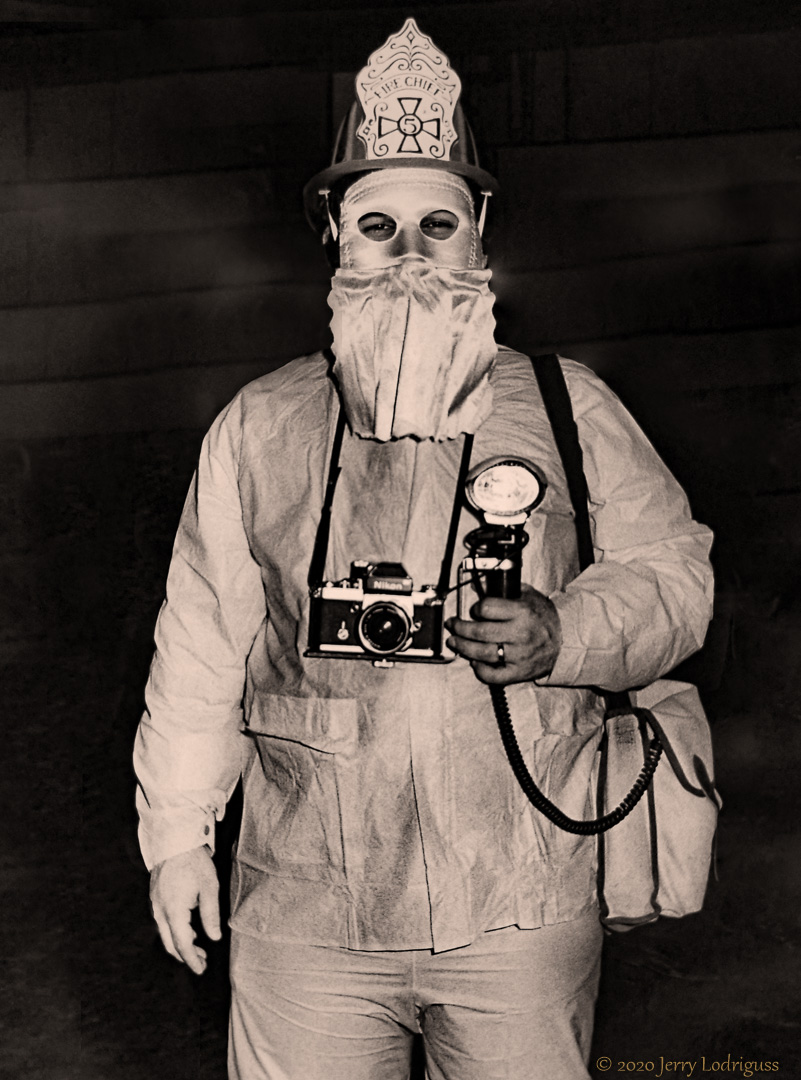 Jerry Lodriguss in mandatory costume, covering a Mardi Gras ball.