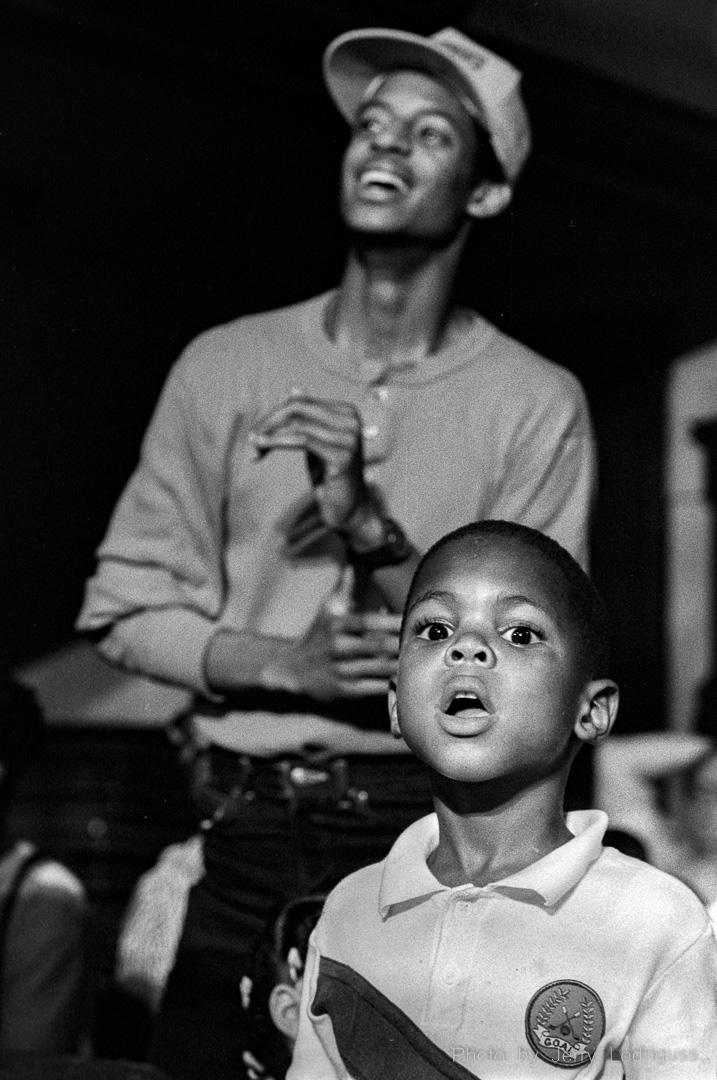 A youngster is all eyes as he watches a boxing match at the Blue Horizon Boxing Club in Philadlephia.